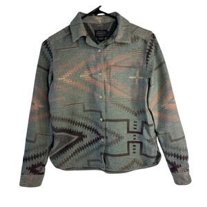 Pendleton Flannel Shirt Women’s Western Aztec Wool Button Long Sleeve size XXS